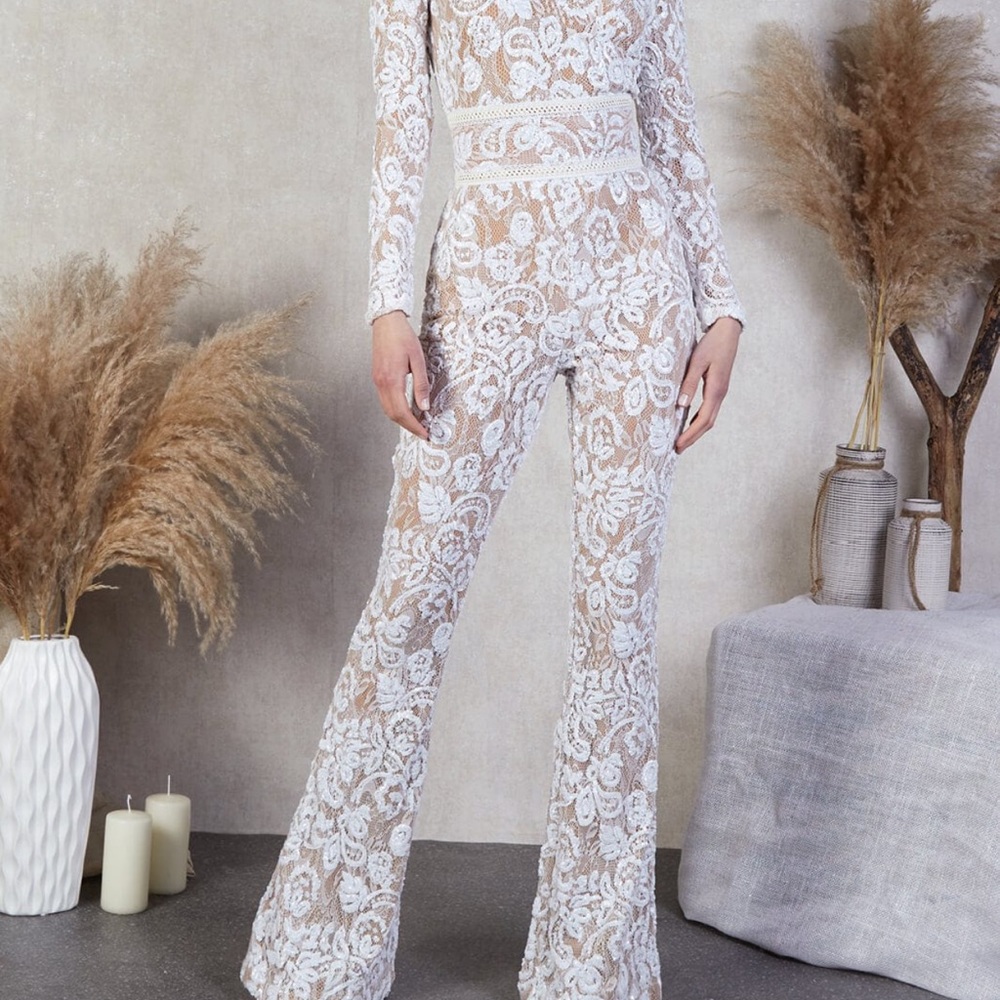 Nadine Merabi Bella White Jumpsuit